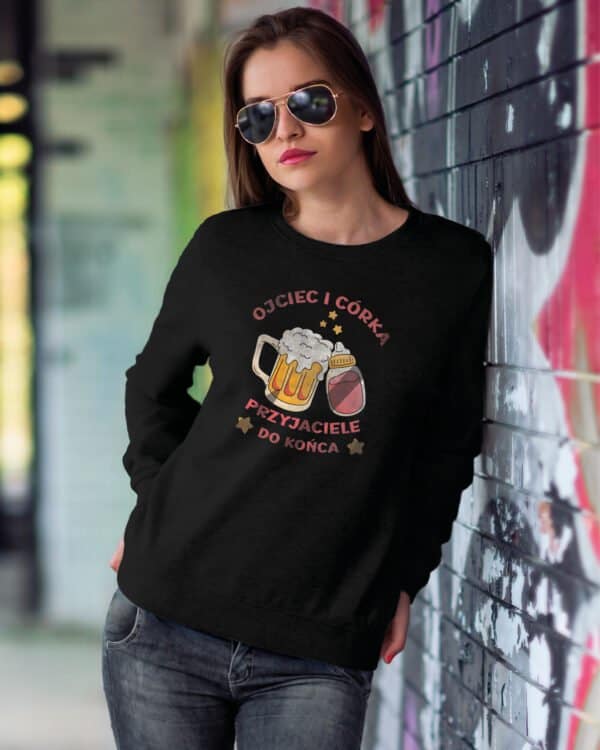 TL1235 Tshirt Hoodie Sweater SIM20 Bluza bez kaptura <br>dla Ojca i Córki Przyjaciele Śmieszna