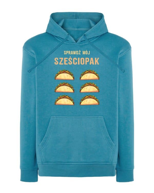 TL1241 Tshirt Hoodie Sweater SIM16 Bluza z kapturem <br>Śmieszna Sześciopak Jedzenie