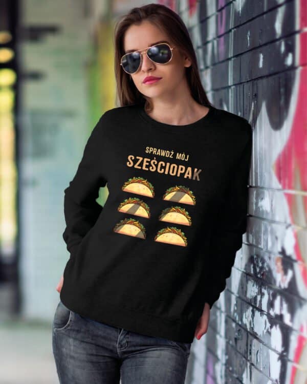 TL1241 Tshirt Hoodie Sweater SIM20 Bluza bez kaptura <br>Śmieszna Sześciopak Jedzenie