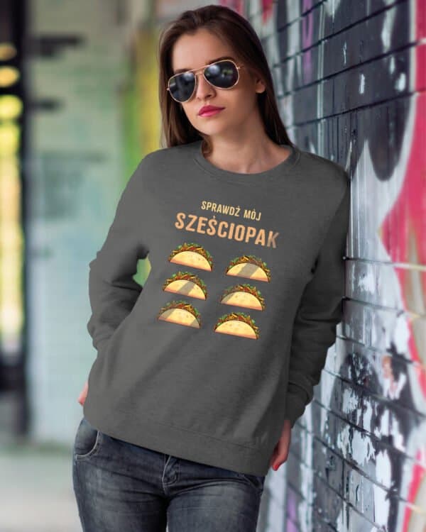 TL1241 Tshirt Hoodie Sweater SIM23 Bluza bez kaptura <br>Śmieszna Sześciopak Jedzenie