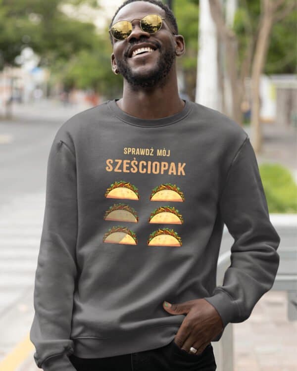 TL1241 Tshirt Hoodie Sweater SIM24 Bluza bez kaptura <br>Śmieszna Sześciopak Jedzenie