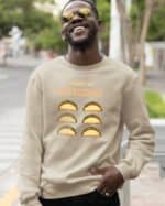 TL1241 Tshirt Hoodie Sweater SIM30 Bluza bez kaptura <br>Śmieszna Sześciopak Jedzenie