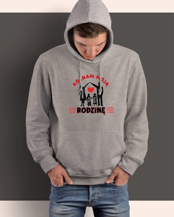 TL1247BK Tshirt Hoodie Sweater SIM15 Bluza z kapturem <br>Personalizowana Kocham Rodzinę