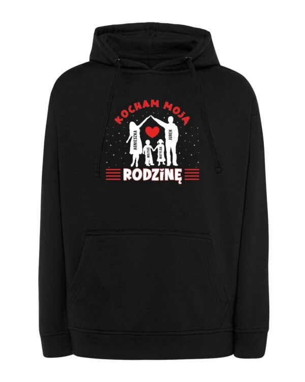 TL1247WH Tshirt Hoodie Sweater SIM10 Bluza z kapturem Personalizowana Kocham Rodzinę