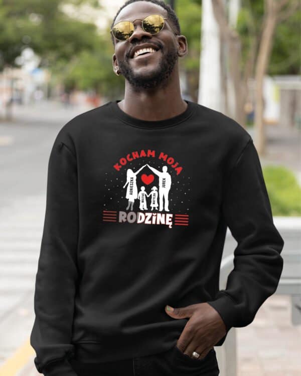 TL1247WH Tshirt Hoodie Sweater SIM21 Bluza bez kaptura <br>Personalizowana Kocham Rodzinę