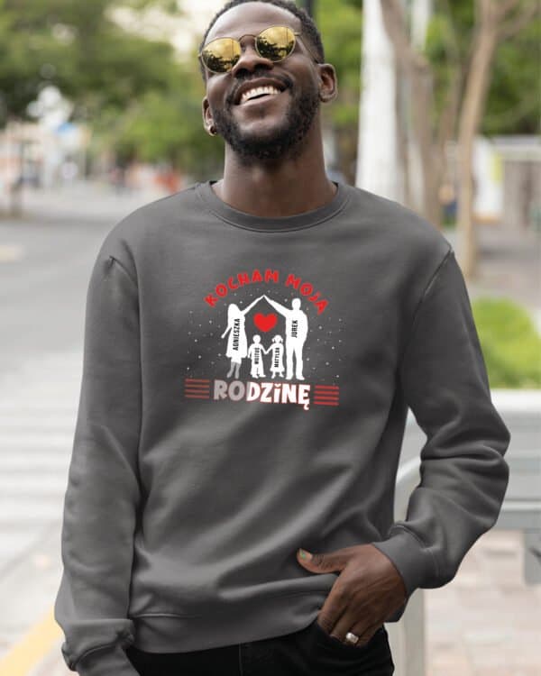 TL1247WH Tshirt Hoodie Sweater SIM24 Bluza bez kaptura <br>Personalizowana Kocham Rodzinę