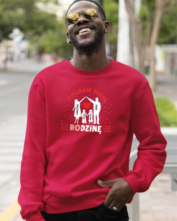 TL1247WH Tshirt Hoodie Sweater SIM27 Bluza bez kaptura <br>Personalizowana Kocham Rodzinę