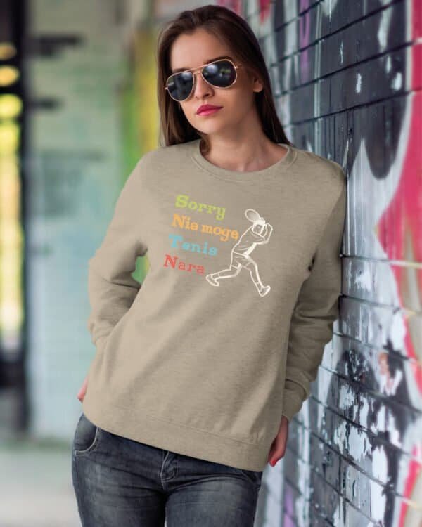 Bluza bez kaptura <br>Dla fana Tenisa Śmieszna