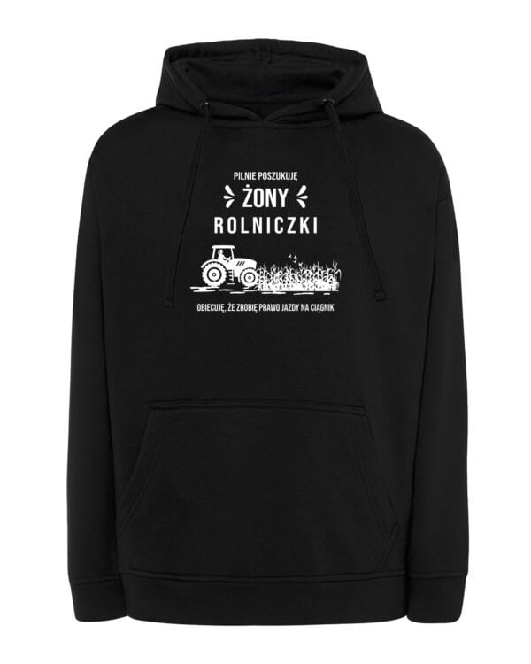 TL1254WH Tshirt Hoodie Sweater SIM10 Bluza z kapturem Śmieszna Rolnik szuka Żony