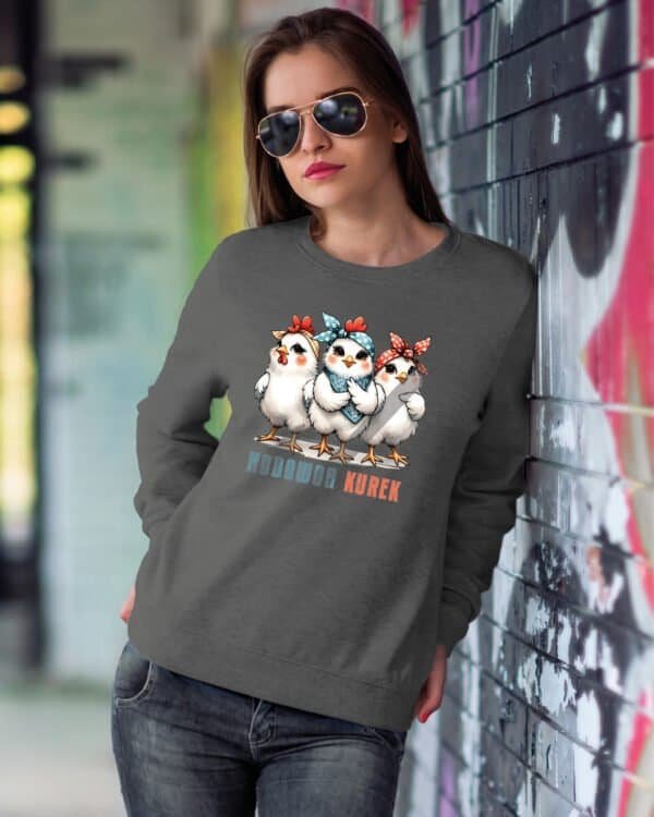 Bluza bez kaptura <br>Śmieszna Słodkie Kury