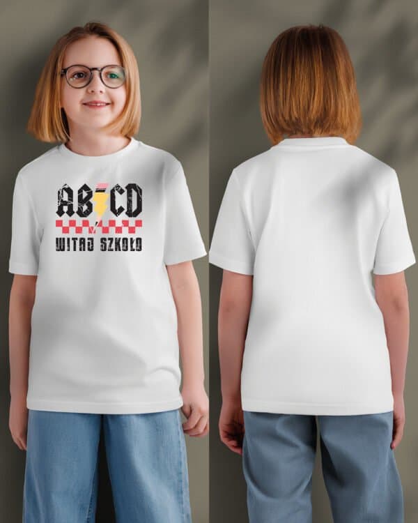 TL1259BK Kids3 Koszulka Dziecięca Witaj Szkoło na początek roku szkolnego