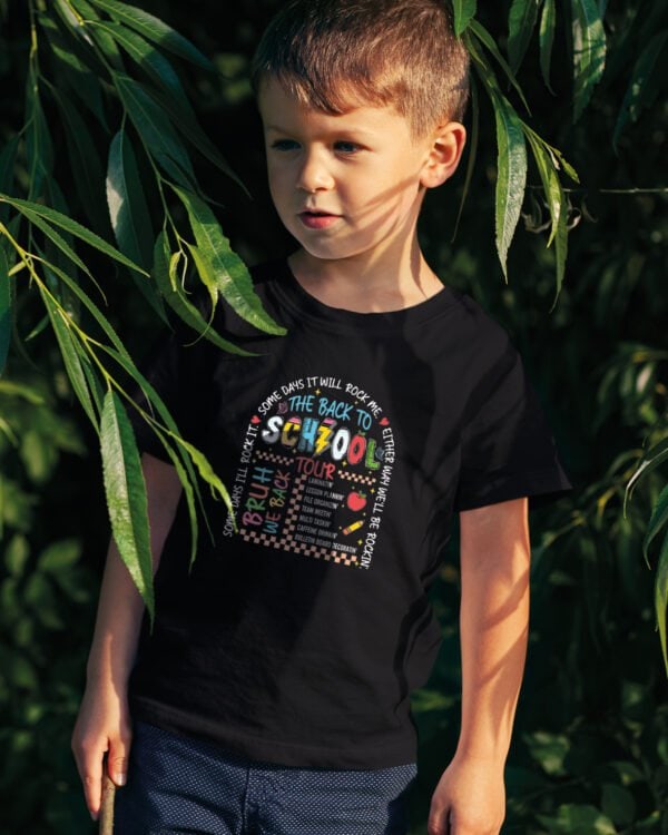 TL1263 Kids5 Koszulka Dziecięca Back to School Tour z humorem na nowy rok szkolny