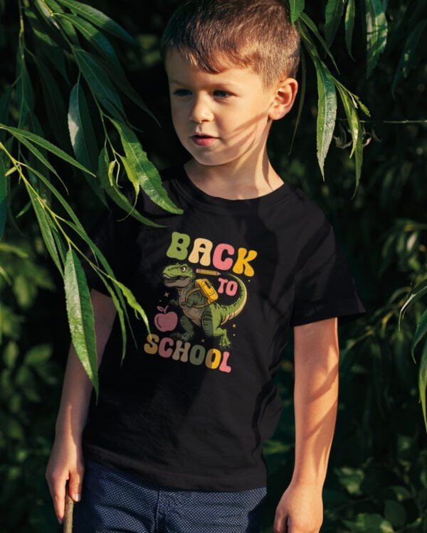 Koszulka Dziecięca Back to School z Dinozaurem T-Rex