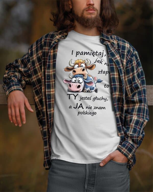 TL1272BK Tshirt Hoodie Sweater SIM3 Koszulka Krowy Śmieszny Tekst