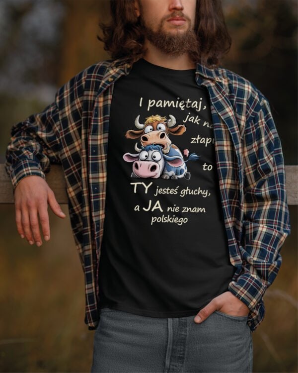 TL1272WH Tshirt Hoodie Sweater SIM9 Koszulka Krowy Śmieszny Tekst