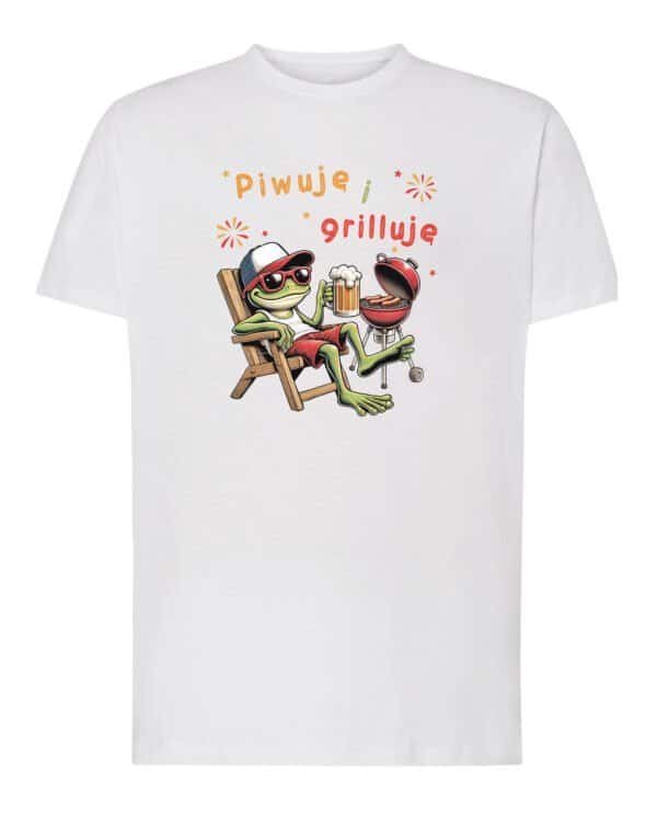 Koszulka Śmieszna Żaba Piwo Grill