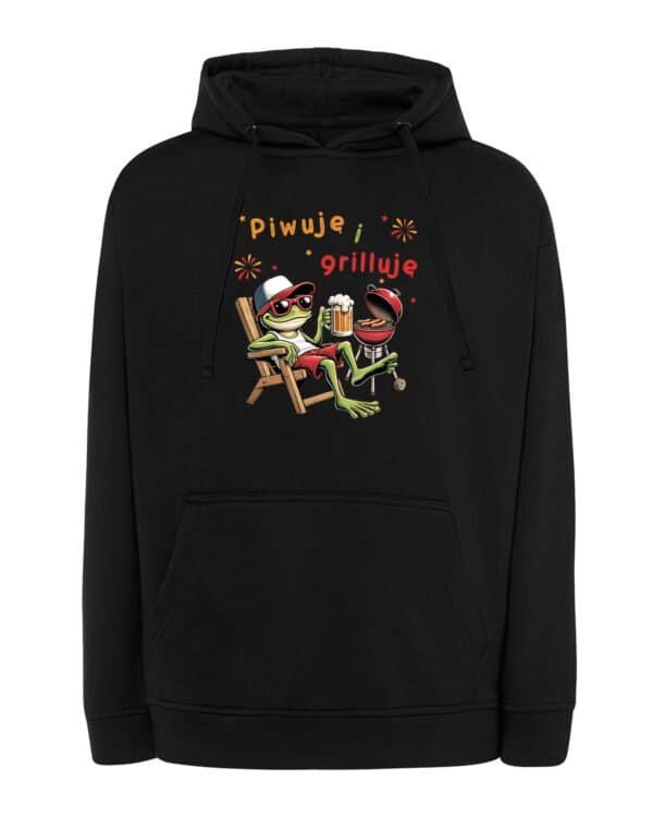 Bluza z kapturem Śmieszna Żaba Piwo Grill