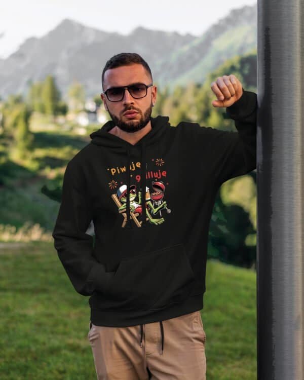 Bluza z kapturem <br>Śmieszna Żaba Piwo Grill