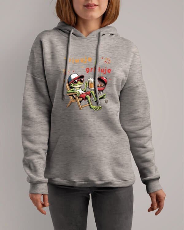 Bluza z kapturem <br>Śmieszna Żaba Piwo Grill