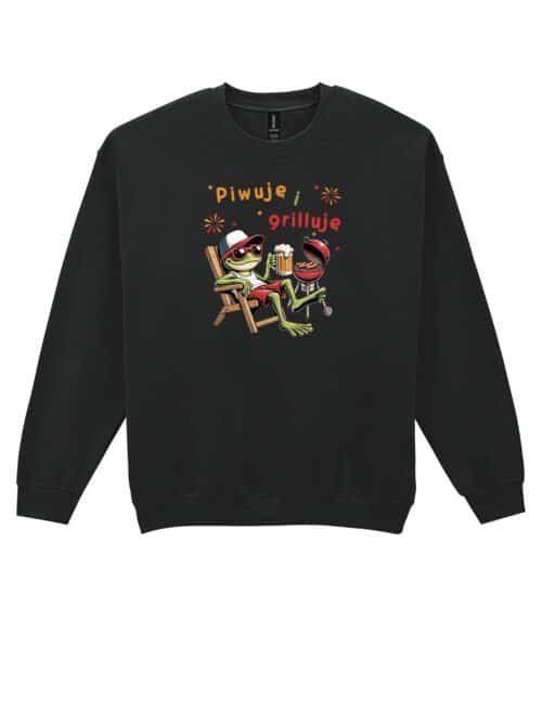 Bluza bez kaptura Śmieszna Żaba Piwo Grill