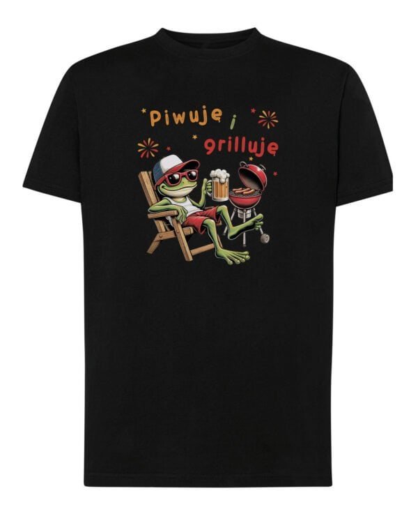 Koszulka Śmieszna Żaba Piwo Grill