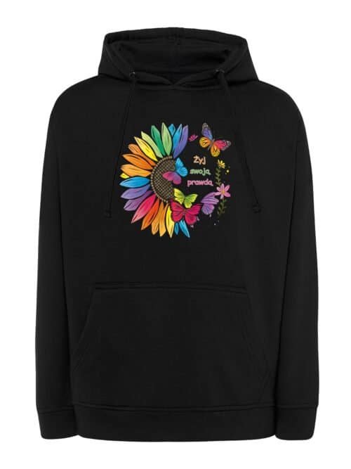 Bluza z kapturem Twoja Prawda Kwiat Motyl