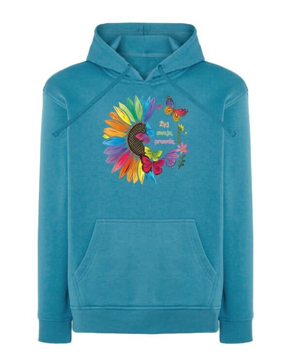 Bluza z kapturem <br>Twoja Prawda Kwiat Motyl