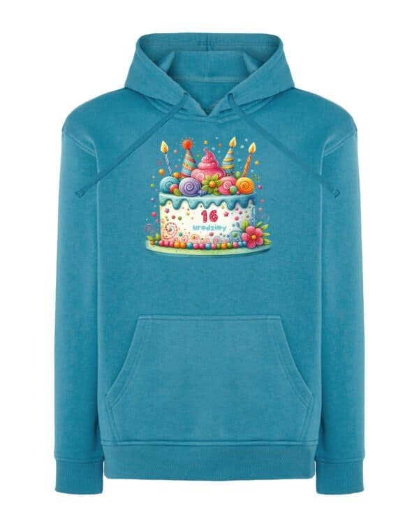 Bluza z kapturem <br>Personalizowana Urodziny Tort