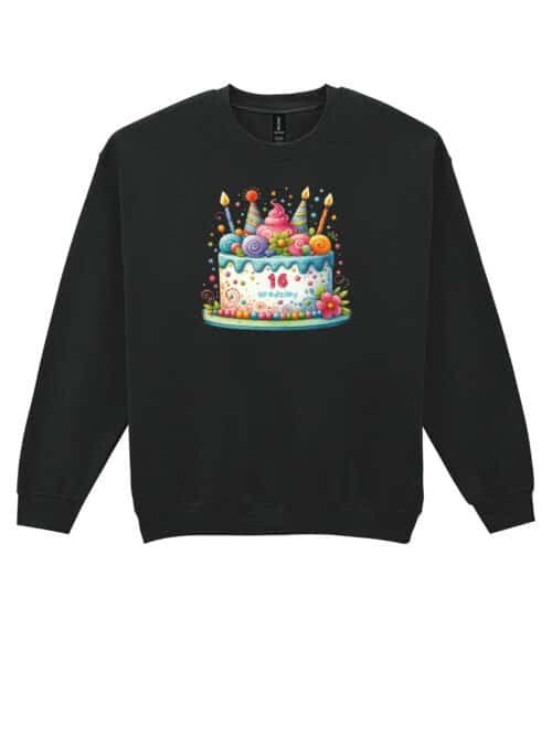 Bluza bez kaptura Personalizowana Urodziny Tort