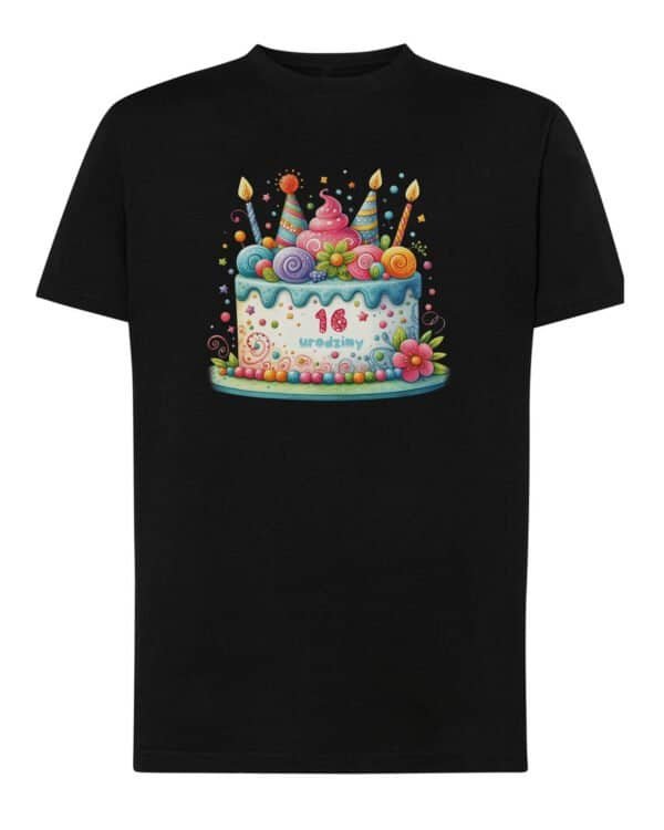Koszulka Personalizowana Urodziny Tort