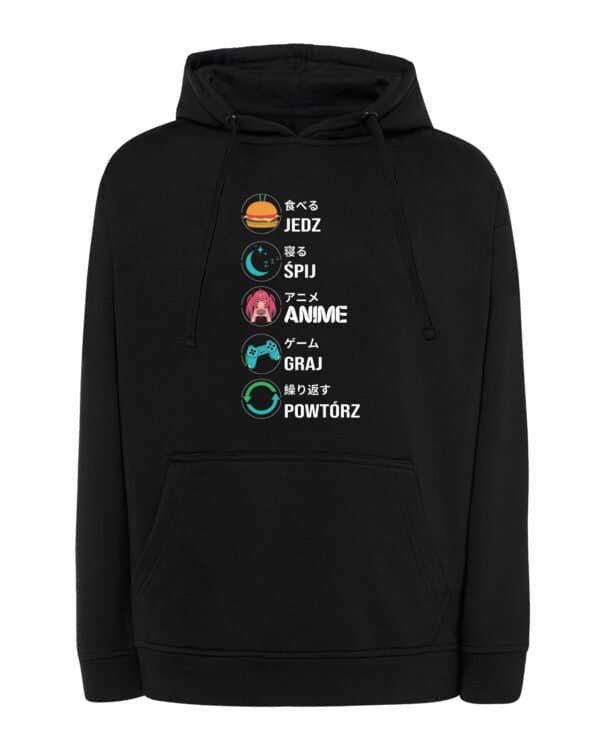 Bluza z kapturem Anime Gaming Życie