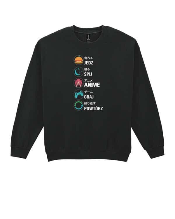 Bluza bez kaptura Anime Gaming Życie