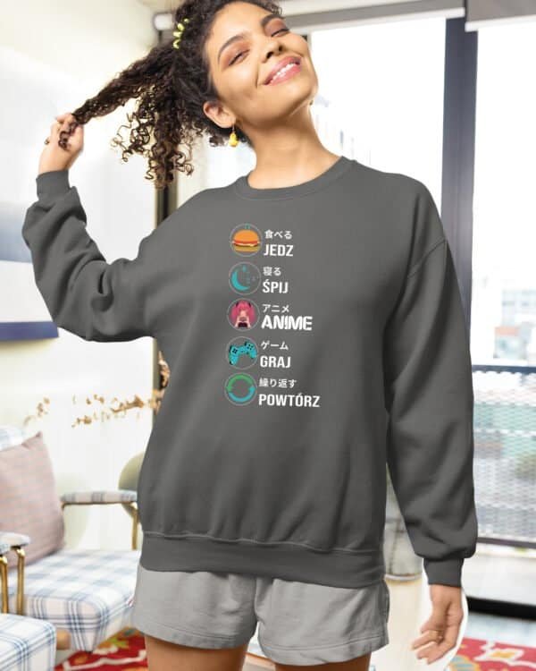 Bluza bez kaptura <br>Anime Gaming Życie