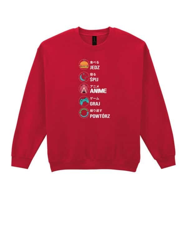 Bluza bez kaptura <br>Anime Gaming Życie