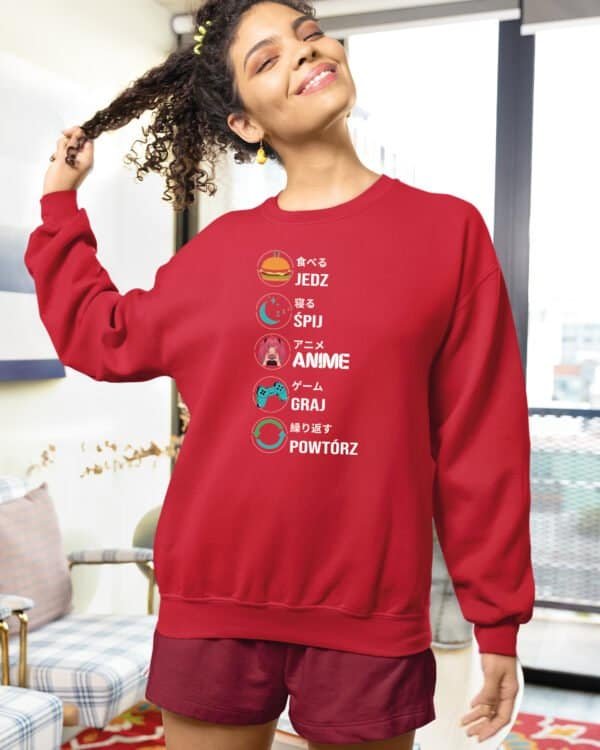 Bluza bez kaptura <br>Anime Gaming Życie