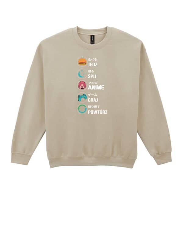 Bluza bez kaptura <br>Anime Gaming Życie