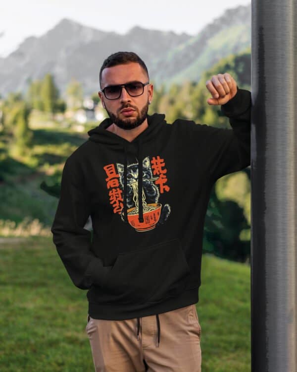 TL1309 Tshirt Hoodie Sweater SIM12 Bluza z kapturem <br>Słodki Kotek Ramen Japonia