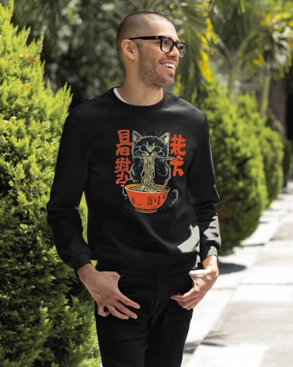 TL1309 Tshirt Hoodie Sweater SIM21 Bluza bez kaptura <br>Słodki Kotek Ramen Japonia