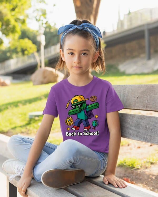 Koszulka Dziecięca Back to School dla Gracza w stylu gamingowym