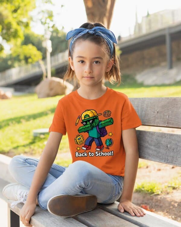 Koszulka Dziecięca Back to School dla Gracza w stylu gamingowym
