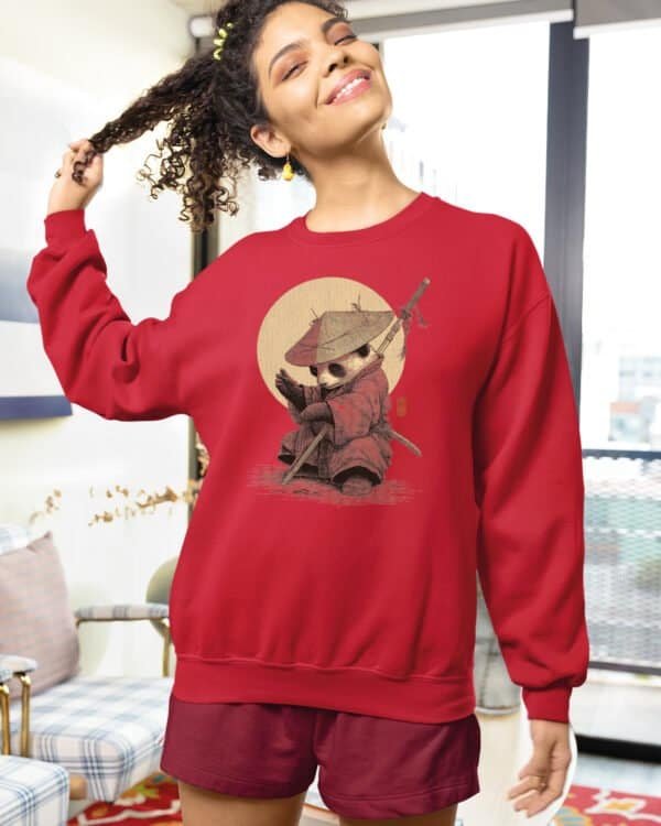 Bluza bez kaptura <br>Panda Samuraj Japonia Artystyczne