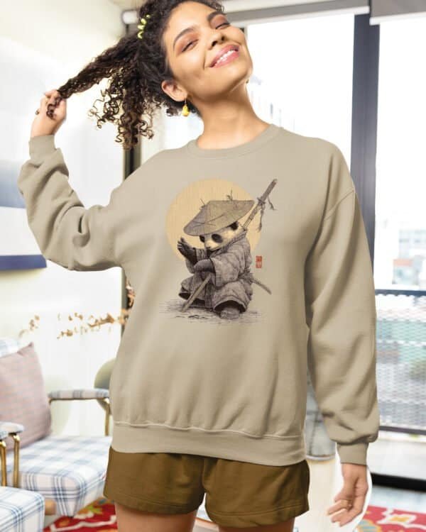 Bluza bez kaptura <br>Panda Samuraj Japonia Artystyczne