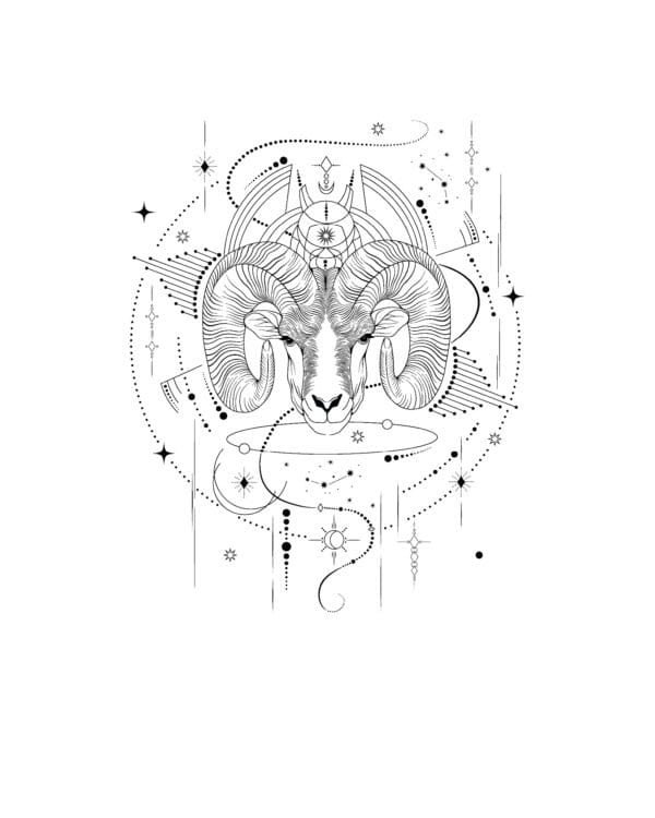 Koszulka Znak Zodiaku Baran Minimalistyczny Styl