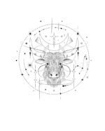 Koszulka Znak Zodiaku Byk Minimalistyczny Styl