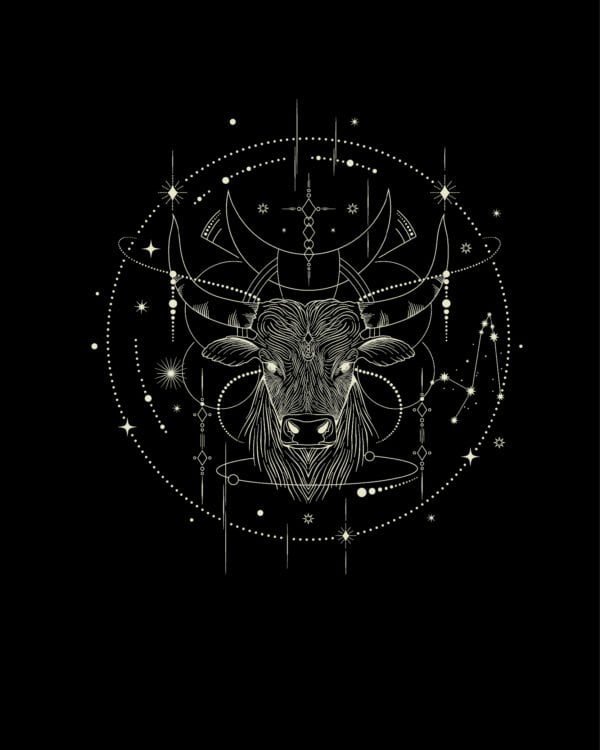 Koszulka Znak Zodiaku Byk Minimalistyczny Styl