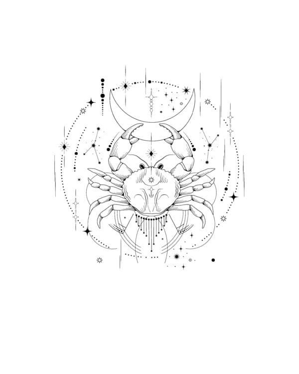 Koszulka Znak Zodiaku Rak Minimalistyczny Styl