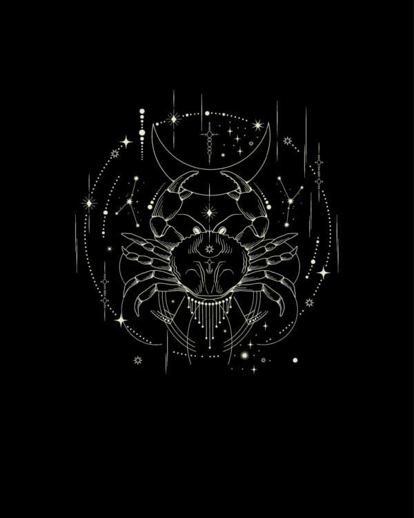 TL1317WH Tshirt Hoodie Sweater SIM19 Bluza bez kaptura <br>Znak Zodiaku Rak Minimalistyczny Styl