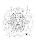 Koszulka Znak Zodiaku Lew Minimalistyczny Styl