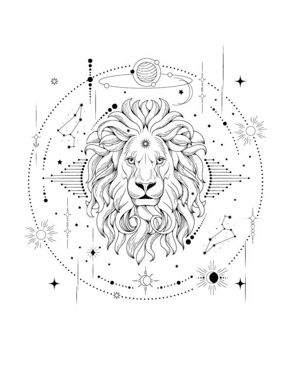 TL1318BK Tshirt Hoodie Sweater SIM7 Bluza bez kaptura <br>Znak Zodiaku Lew Minimalistyczny Styl