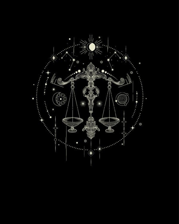 Bluza z kapturem Znak Zodiaku <br>Waga Minimalistyczny Styl